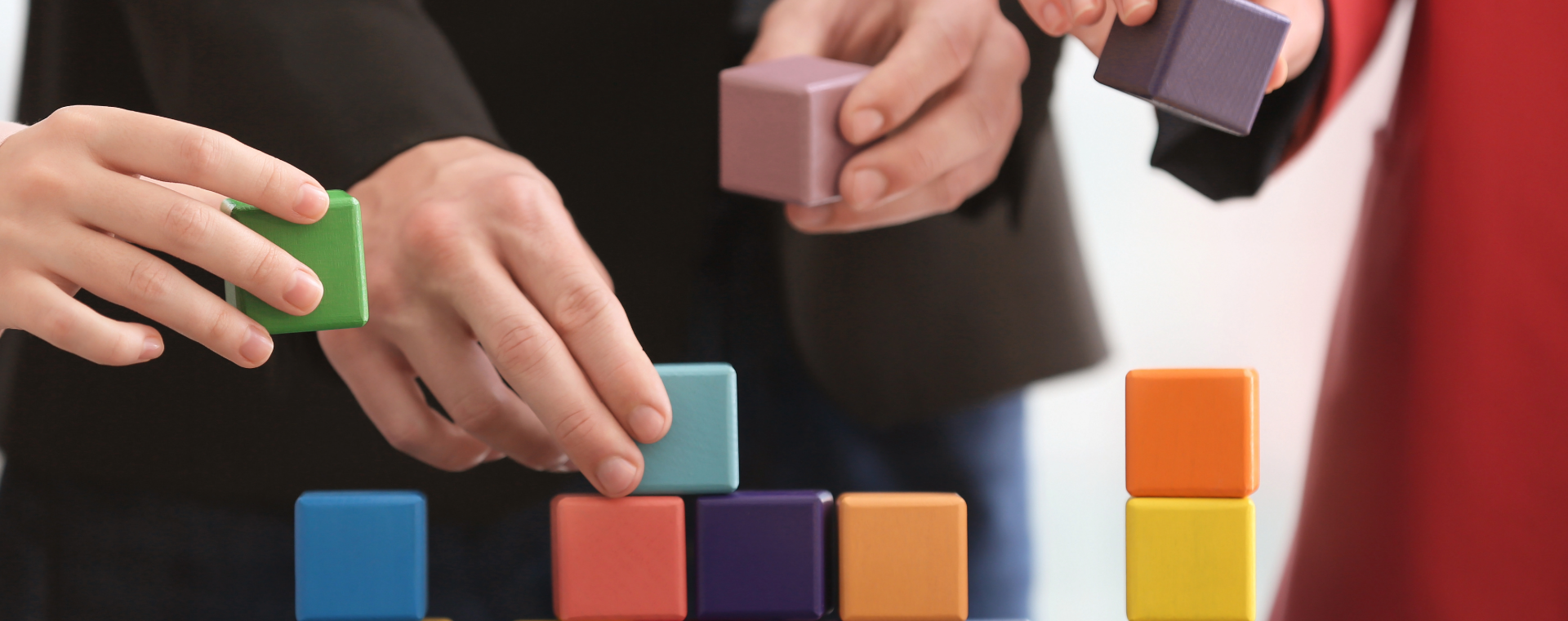 hands with blocks