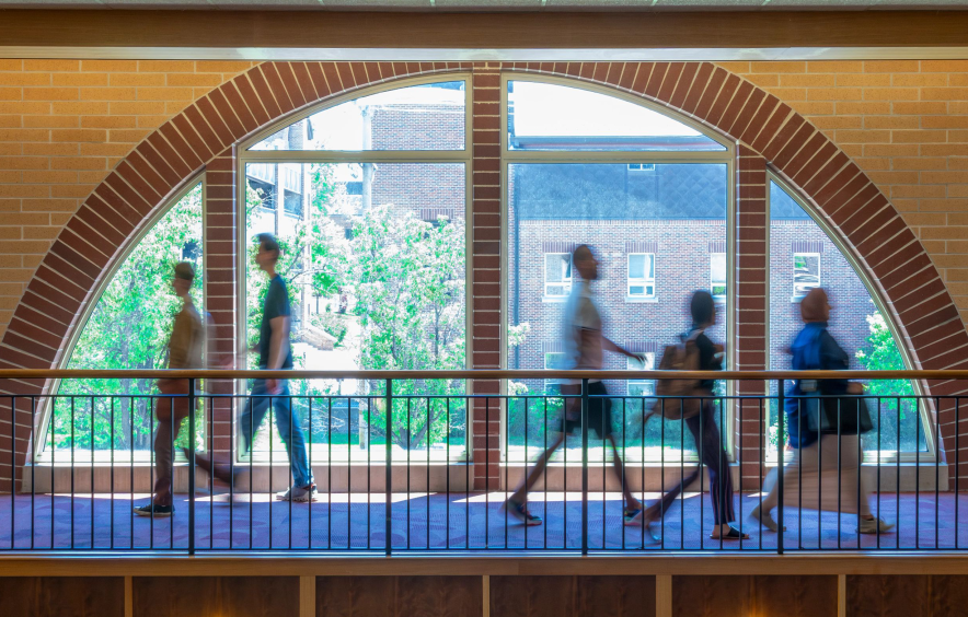 morgridge stock scene students walking hallways